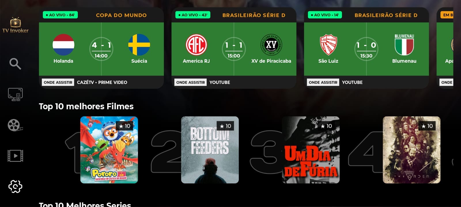 App personalizado com jogos e destaques