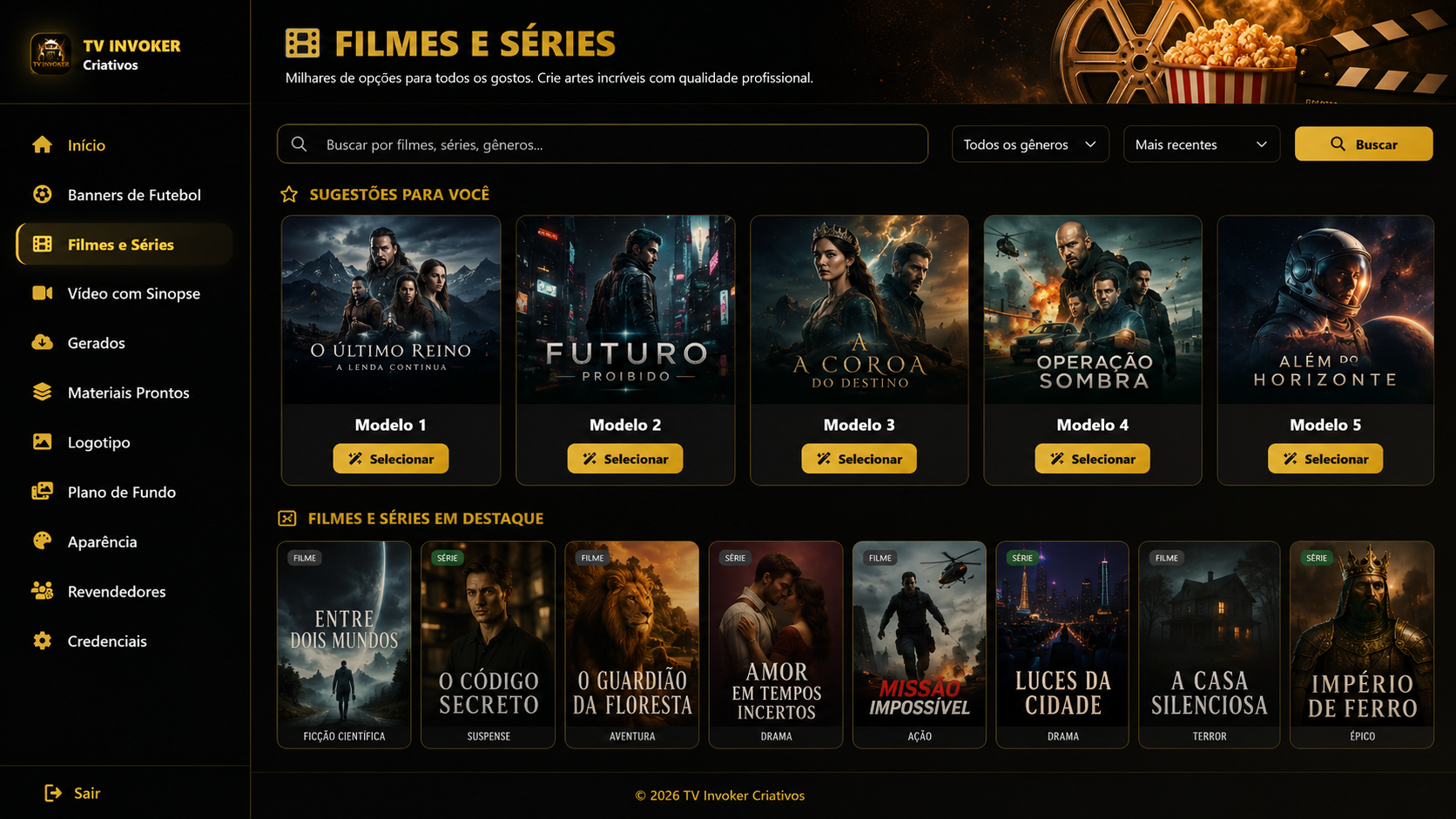 Filmes e séries do Criativos