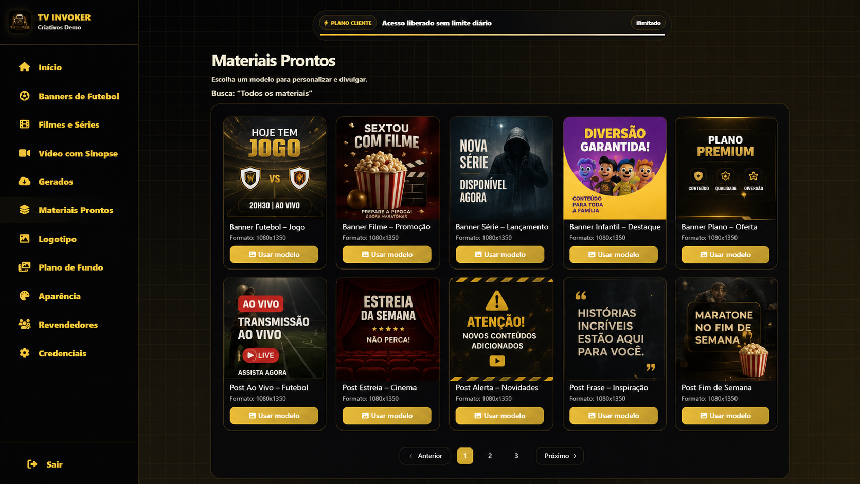 Materiais prontos do Criativos