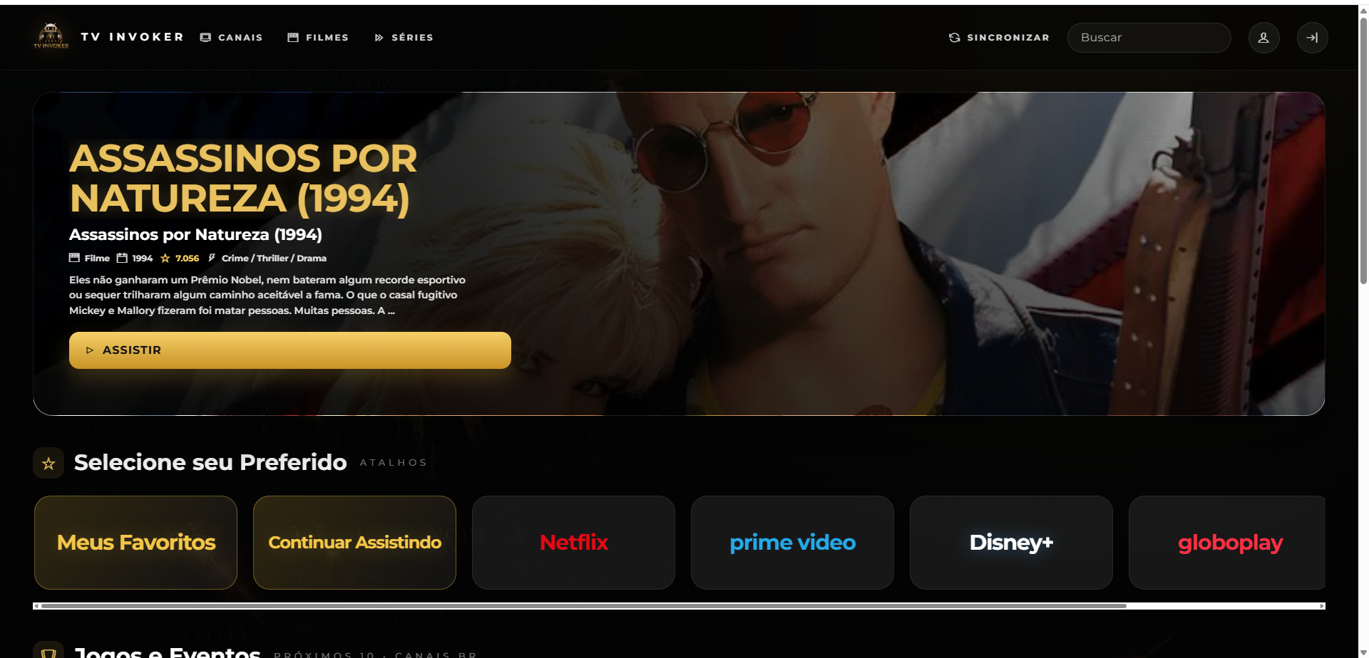 Home do Webplayer Personalizado