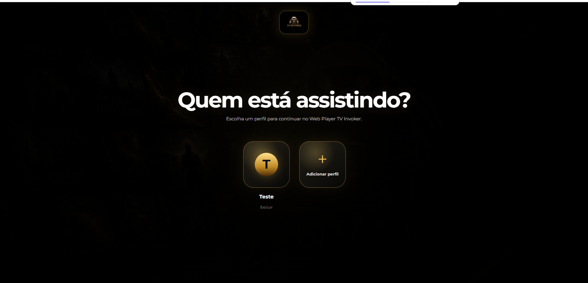 Perfis do Webplayer